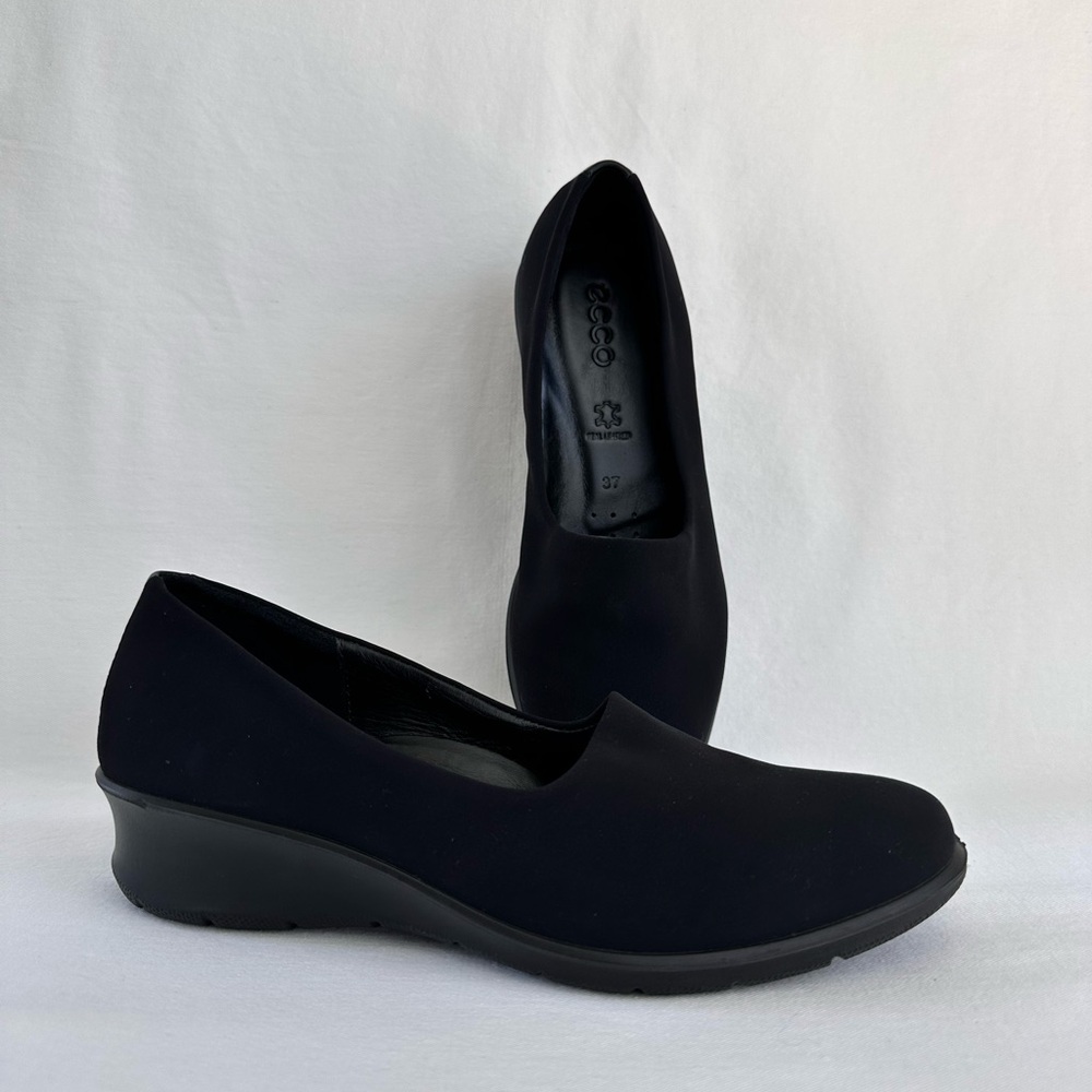 Ecco Felicia Women’s Shoes Black Fabric Summer Slip-on Size 6